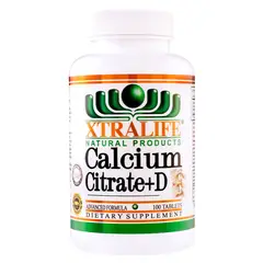 XTRALIFE NATURAL PRODUCTS - Calcio Citrate + Vitamina D3 - 100 Tabletas