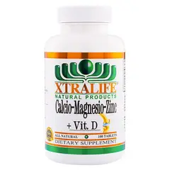 XTRALIFE NATURAL PRODUCTS - Calcio Magnesio Zinc + Vitamina D Xtralife - 100 Tabletas