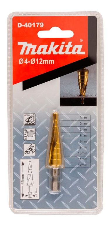 Broca Cónica Escalonada Filo Espiral 4-12mm D-40179