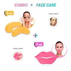 GENERICO - Parches de Colágeno para Ojeras x3Mascarilla Colágeno para Labios x3