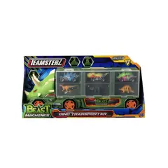 TEAMSTERZ - Juguete Carro Transporte Dinosaurio + 3 Autos
