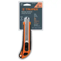 TRUPER - Cuchilla Cutter 6" C/Alma Metalica + 03 Hojas 16977 - Naranja