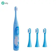 INFLY - - Cepillo dental eléctrico para niños T20040BIN Azul - Incluye Set de repuestos