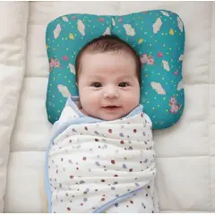 GENERICO - Almohada para bebé - Anticabeza plana- Unicornio Celeste