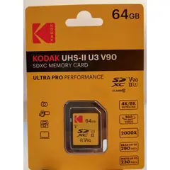 KODAK - Tarjeta de Memoria SD 64gb V90 U3