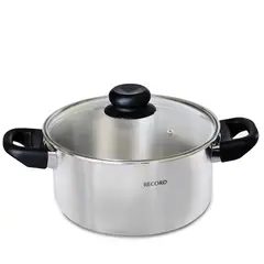 RECORD - Olla Aluminio Pulida Festejo con tapa de vidrio N°26