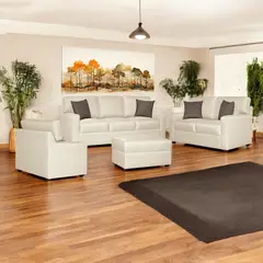 GENERICO - Juego De Sala Raven Beige 3-2-1 + Banqueta