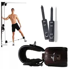 ALPHA GYM - Correas para tobillo de gimnasio tobilleras polea - CUERO