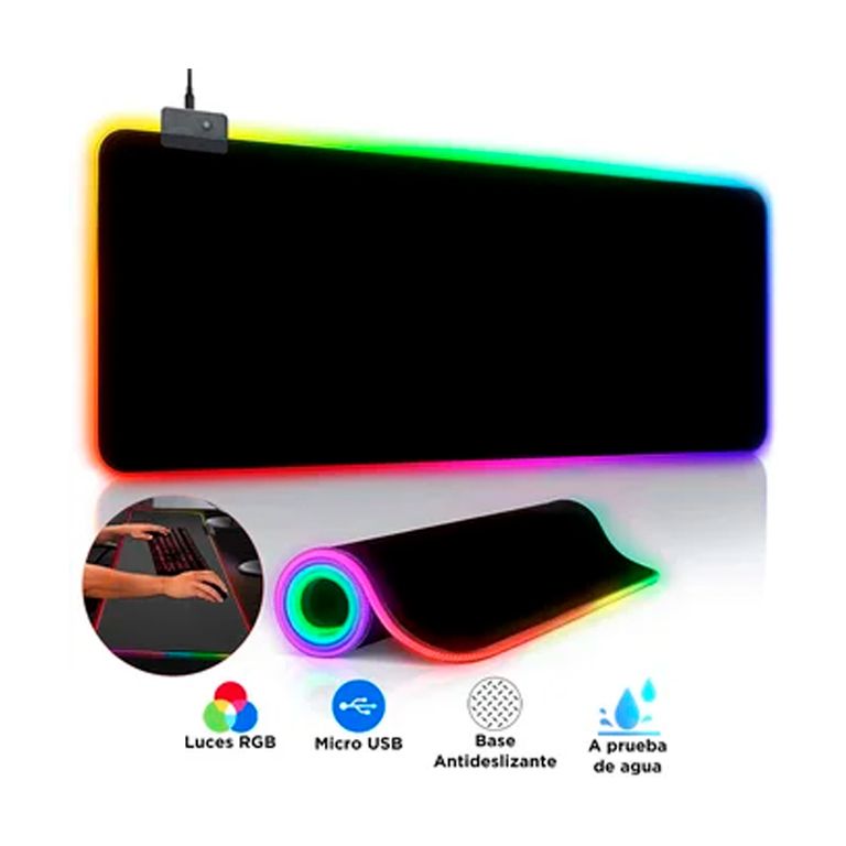 Pad Mouse Gamer Rgb Retro Iluminada De 80x30cmx04mm