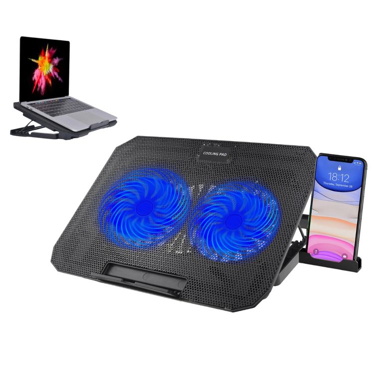 Cooler Ventilador para Laptop 9" a 17" 6 Niveles 2 puerto USB N33
