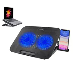 SEISA - Cooler Ventilador para Laptop 9" a 17" 6 Niveles 2 puerto USB