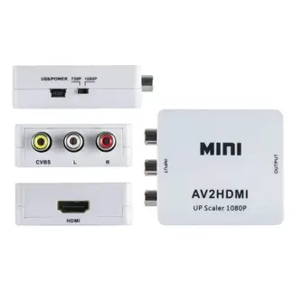 GENERICO - Adaptador Conversor Convertidor Rca A Hdmi Video 720 1080 P