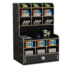 GENERICO - Organizador de Escritorio multiusos Portalápices Negro