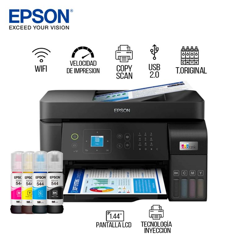 Impresora Multifuncional Ecotank L5590 Fax USB LAN Wifi