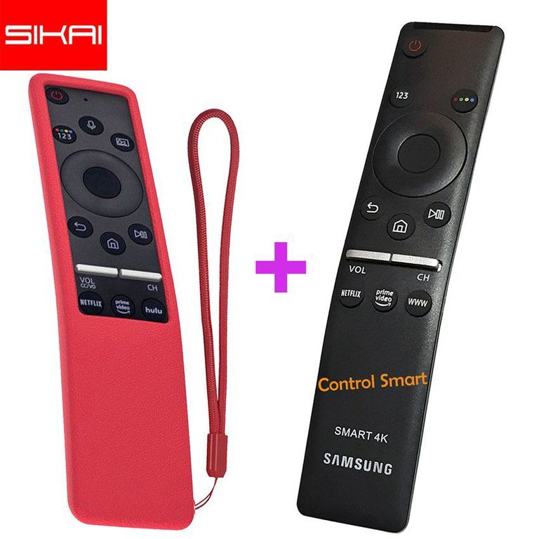 Control remoto para tv samsung smart + funda de silicona - rojo