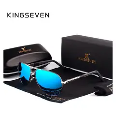 KINGSEVEN - Lente de sol aviador polarizado uv400 - negro azul