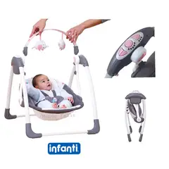 INFANTI - Mecedora de Bebe Automatica Plegable Rosada