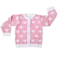 GENERICO - Chompa Bebé - Hilo - Corazones - Salmon