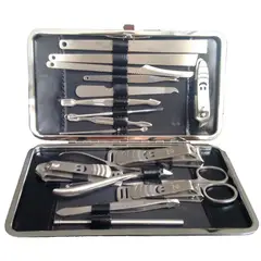 RISUTIMPORT - Set De Pedicura Manicura 17 En 1 Cartuchera 2028