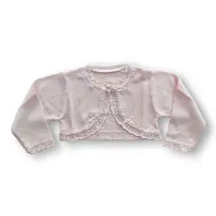 LITTLE CHICKS - BOLERO TEJIDO NIÑA MANGA LARGA ALGODÓN - ROSADO
