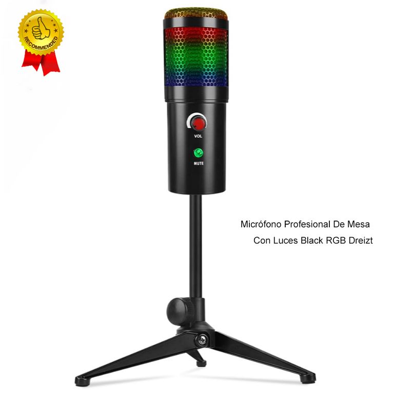 Micrófono Gamer de Escritorio con Luces RGB Calidad de Estudio