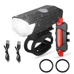 GENERICO - Combo Luces para Bicicleta Recargable