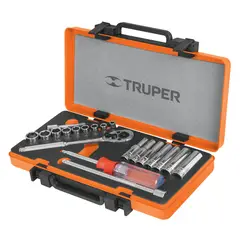 TRUPER - Juego de 20 herramientas cuadro 1/4" mm para mecánico
