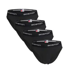 BOSTON - Pack x4 Trusas Hombre Bikini Plomo Oscuro