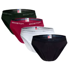 BOSTON - Trusas Bikini Pack X4 Hombre Algodón Multicolor