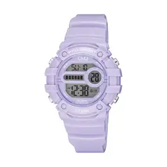 Q&Q - Reloj Digital Mujer Lila Resistente al Agua con Correa de Resina - Regalo Ideal para Mujer