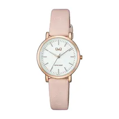 Q&Q - Reloj de Cuero Rosa para Mujer Original QQ