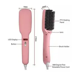 GENERICO - Peine cepillo electrico laceador alisador ionico ROSADO