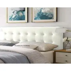 GENERICO - Cabecera Tapizada - Nicole - 2 Plazas - Color Marfil
