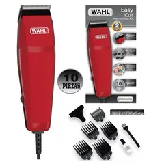 WAHL - Maquina recortadora de Cabello EASY CUT - Rojo + KIT 10 PIEZAS