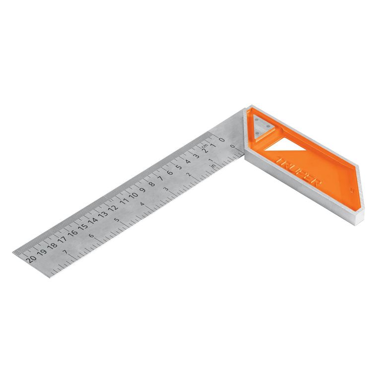 Escuadra Para Carpintero Ac.Inox. 8" 14372 - Gris / Naranja