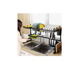 GENERICO - Escurridor y organizador de platos de acero inoxidable 85 cm