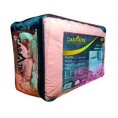 CASATEX - Edredón Acolchado Tela Carnero 100% Algodón 2 Plazas - DURAZNO