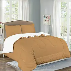 CASATEX - Edredón Acolchado Tela Carnero 100% Algodón 2 Plazas - DORADO