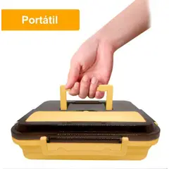 GENERICO - Lonchera Táper de Comida 3 o 4 Divisiones Amarillo