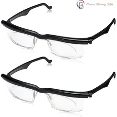 PUREPOWER - 2 pcs gafas de lectura ajustables focus hombres mujeres -6d a + 3d
