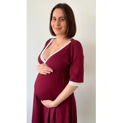 GENERICO - Camison Maternal Modelo Victoria Manga TresCuarto BCxy Lenceria