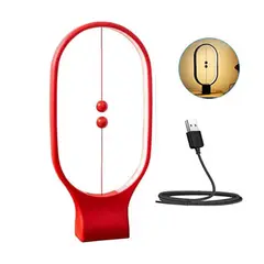 ELMEJORPRECIO - Lampara Minimalista Ovalada Encendido Magnético Rojo