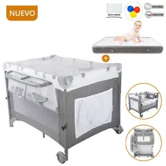 INFANTI - Cuna Corral Always Together Marengo - Colchón Gris