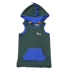 GENERICO - Yourkids - Capucha Dino Manga Cero Verde Oscuro - 4 años