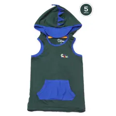 GENERICO - Yourkids - Capucha Dino Manga Cero Verde Oscuro - 5 años
