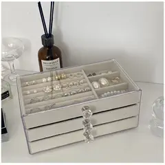 GENERICO - Joyero Organizador De Joyas Cofre Pulseras Relojes 3 Niveles
