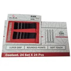 ALICE - Gancho de Metal para Peinados 6.3 cm Color Negro Caja de 576 Uni