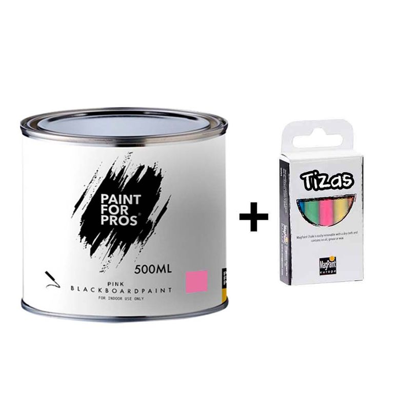 Pintura pizarra para tiza 500ml Rosado Caja de Blackboard Chalks