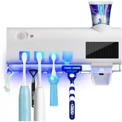 GENERICO - Dispensador de pasta dental con porta cepillos y esterelizador uv
