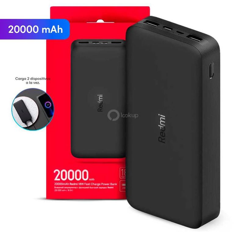 Power Bank 20000mah 18W Carga Rapida Salida USB
